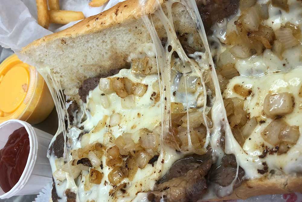a cheesesteak sandwich from Tony Luke's in Philadelphia