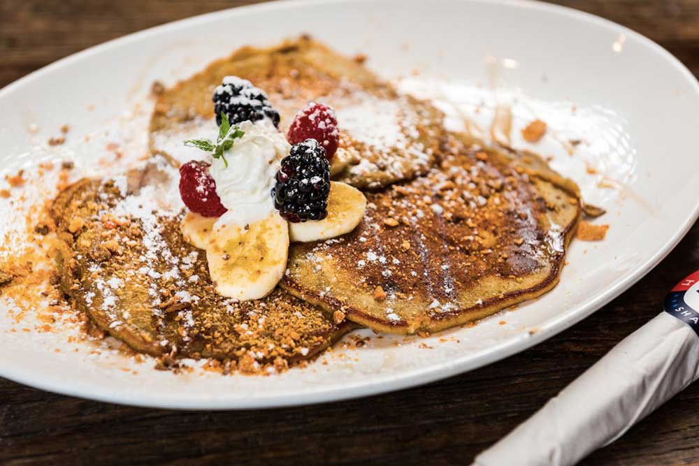 A tasty pancake dessert from HalfSmoke, featured on our black owned restaurants in Washington list