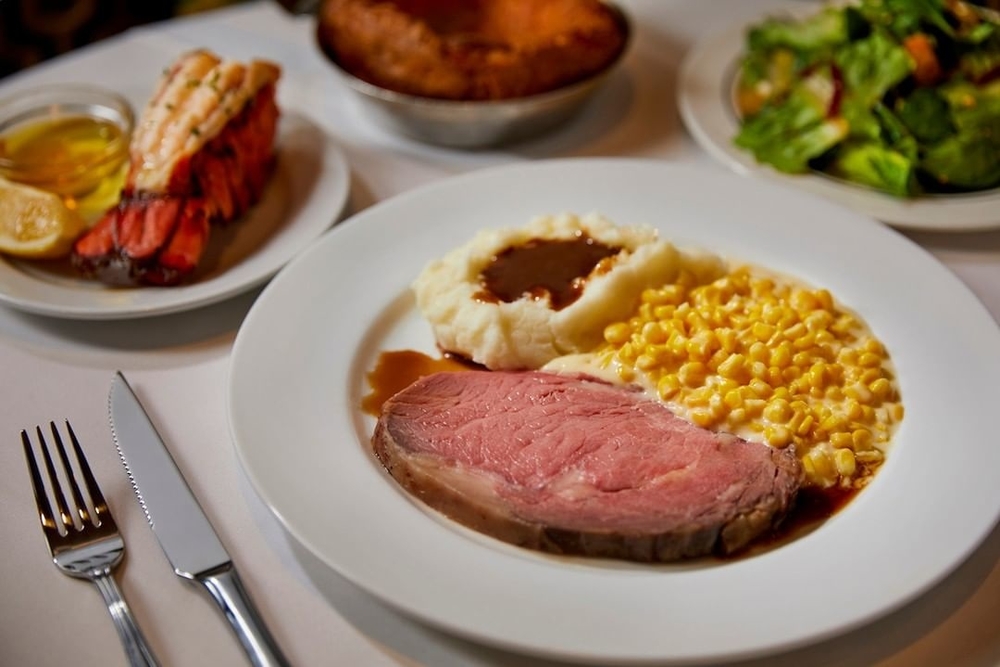 sunday roast dish from Lawry's The Prime Rib, one of our favorite restaurants in Downtown Dallas