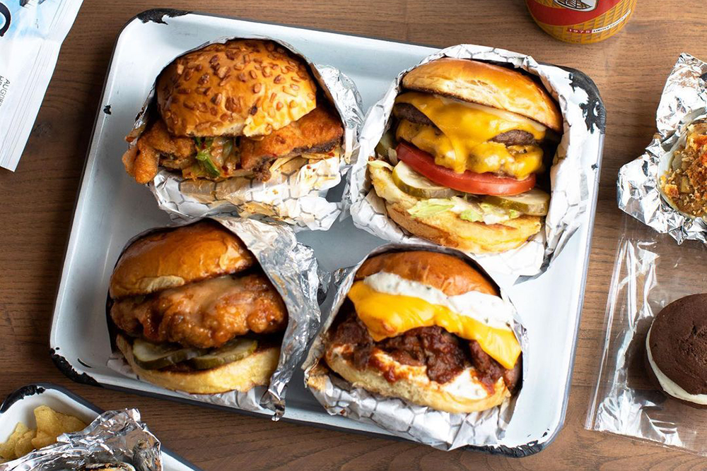 a selection of burgers from Z-Burger, featured as one our our 10 best burgers in Washington DC