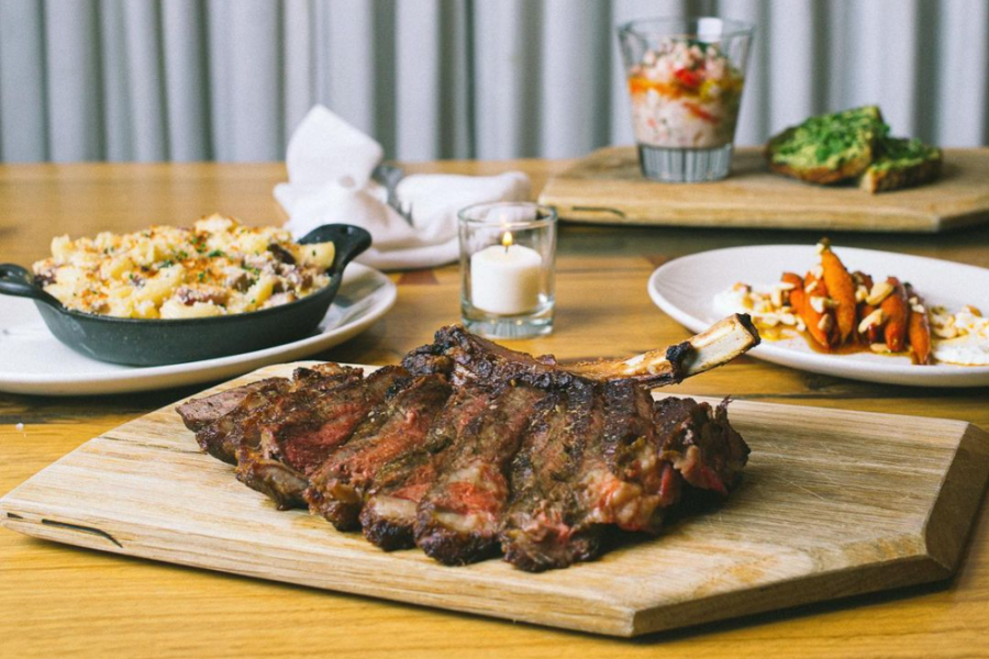 steak, mac and cheese, and lobster from CBD Provisions in downtown Dallas
