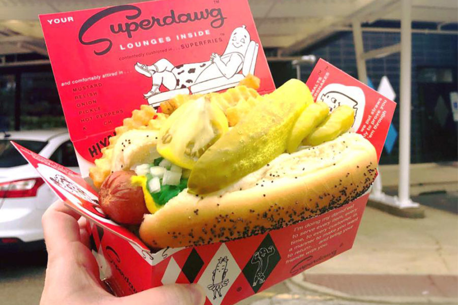 hot dog from superdawg in chicago