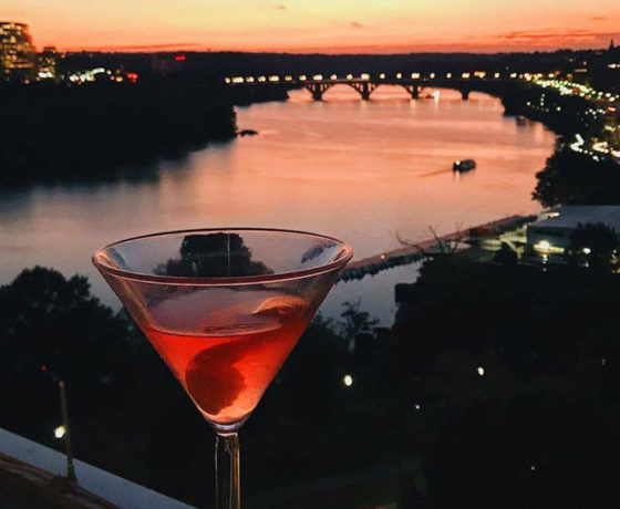 cocktail overlooking DC at top of the gate