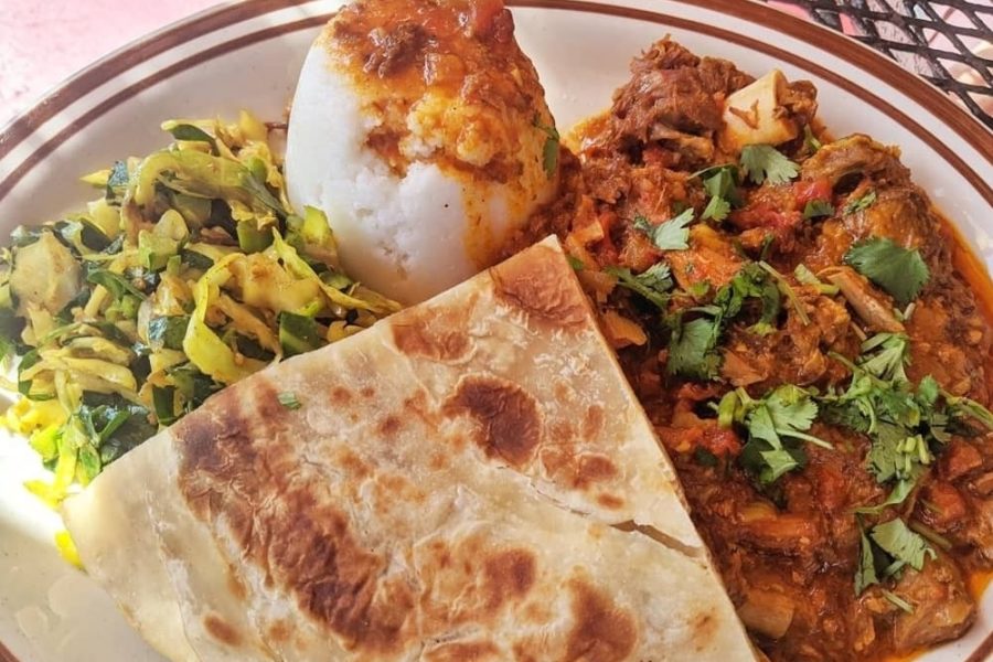 lamb curry and nan from flavors of east africa in san diego