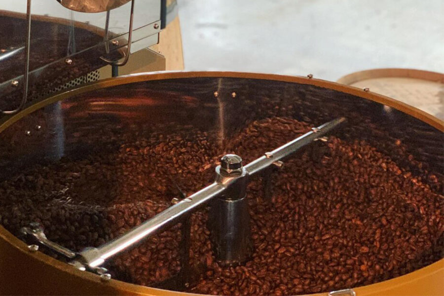 freshly ground coffee beans from hogg batch coffee in tampa