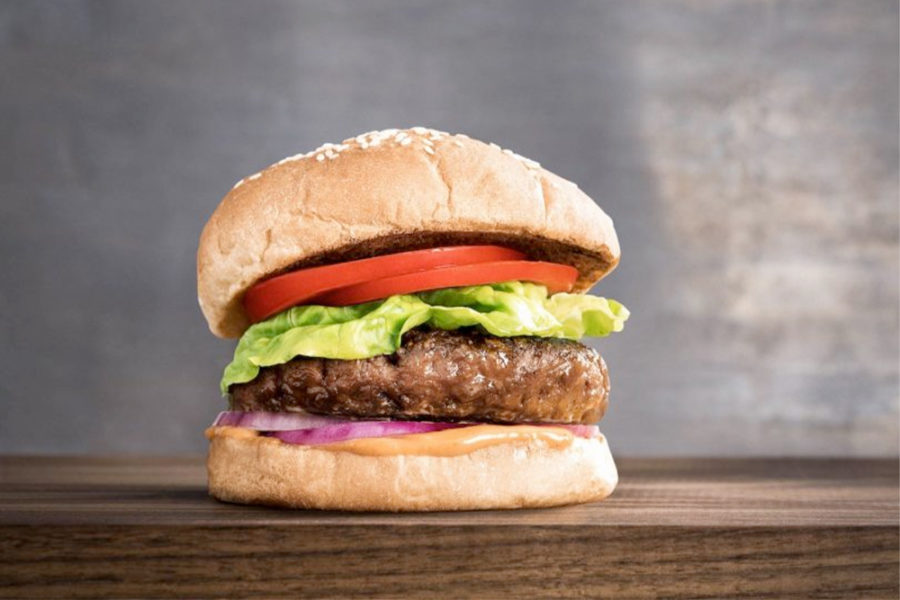 vegan burger from loving heart cafe in chicago