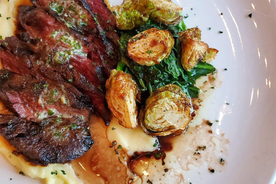 steak and brussel sprouts from range in chicago