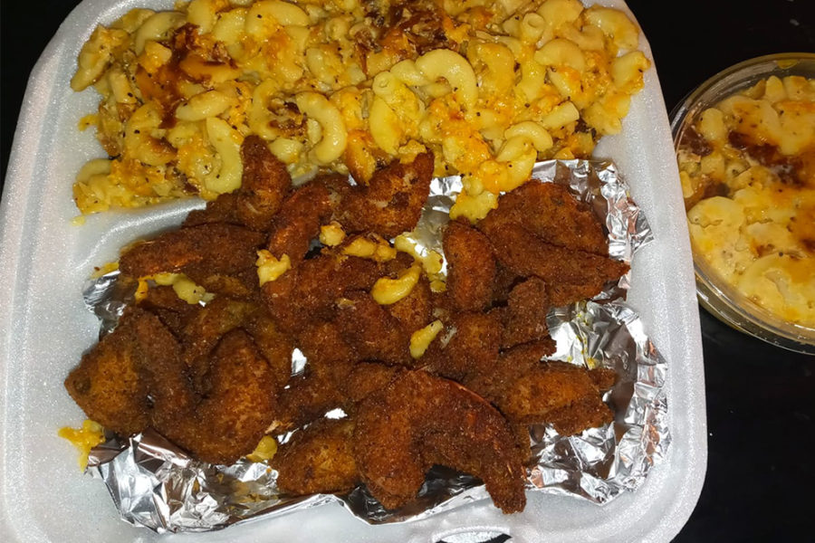 mac and cheese and grilled shrimp from tasteful sensations seafood and soul food in philly