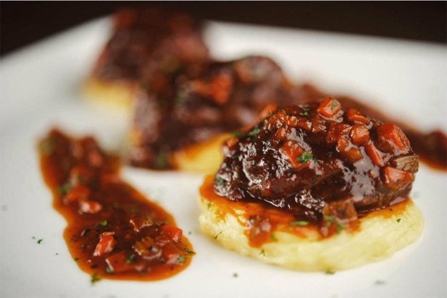 polenta with beef from tortino restaurant in DC