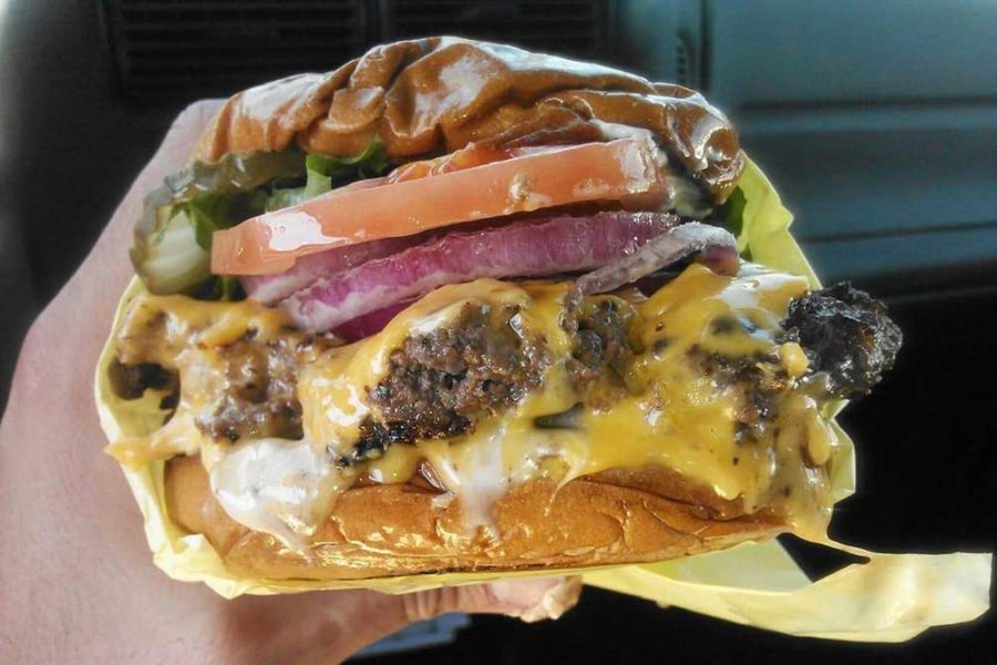 cheese burger from hawkins house of burgers in los angeles