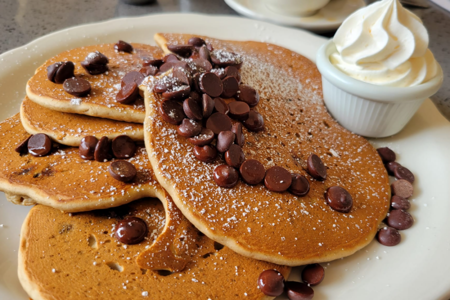 chocolate chip pancakes from Richard Walker's Pancake House in San Diego