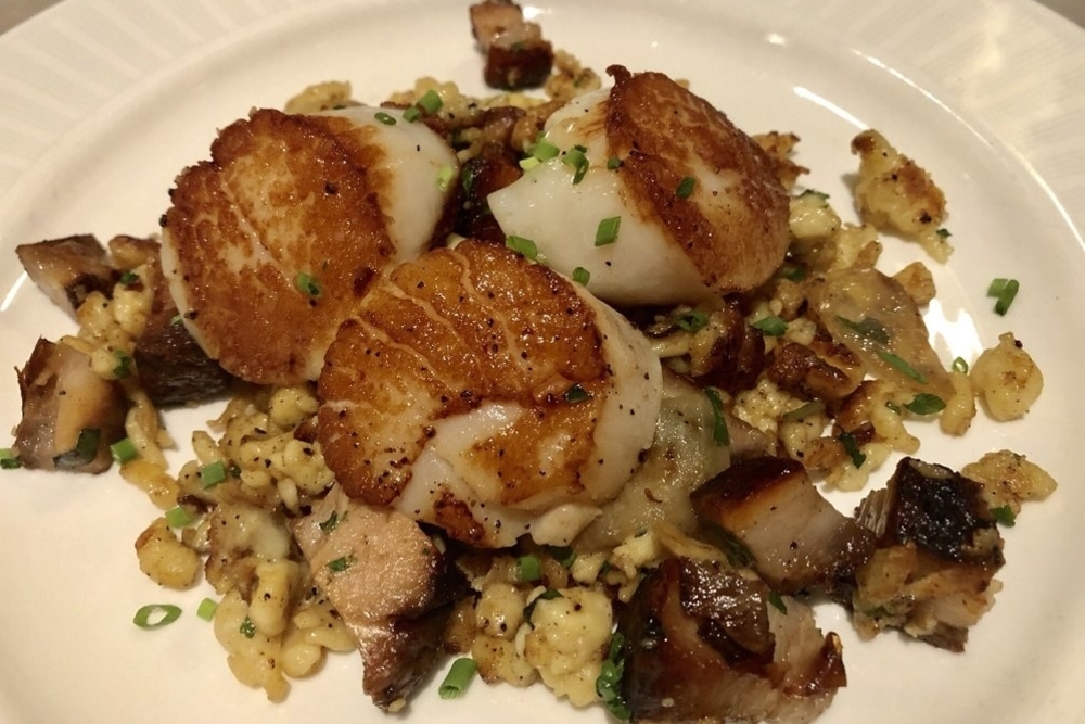 scallop dinner from watervue grill in tampa
