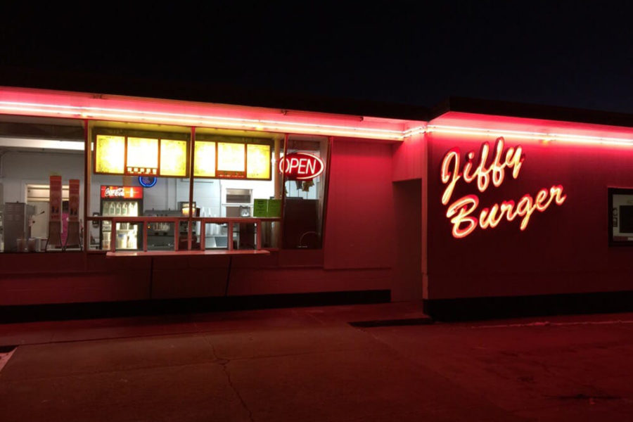 the exterior of jiffy burger
