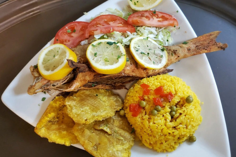 grilled fish and rice from la teresita restaurant in tampa