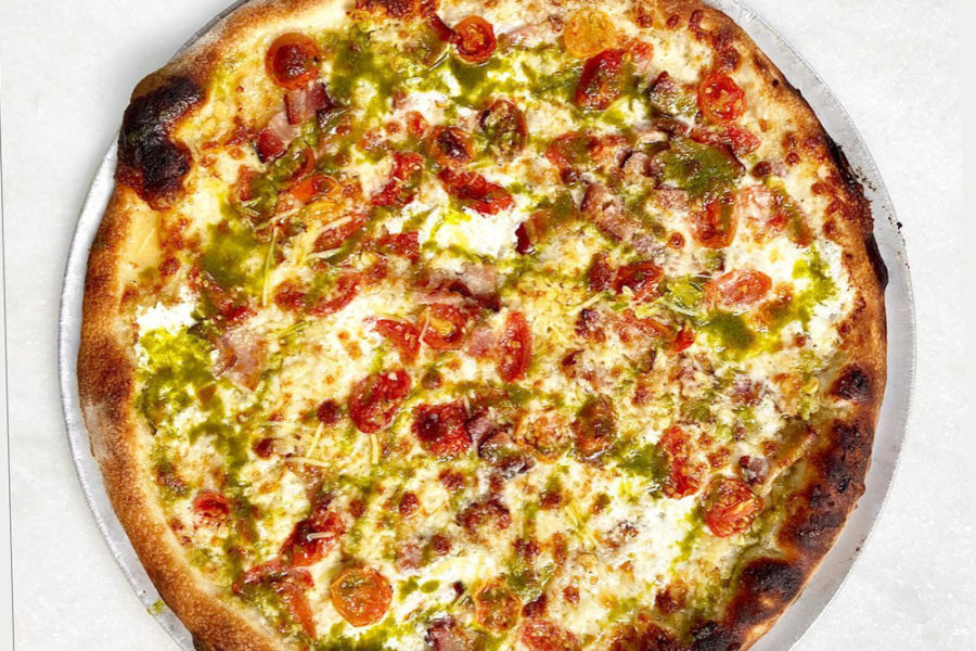 pesto pizza from pizzeria beddia in philly