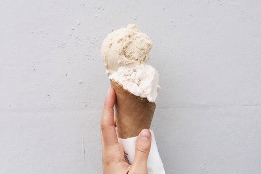 vanilla ice cream cone from smith + canon ice cream in denver