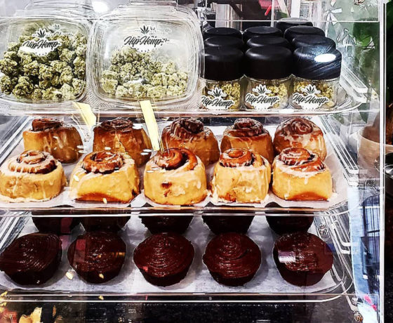an assortment of infused baked goods and fresh bud from hip hemp cafe in colorado springs