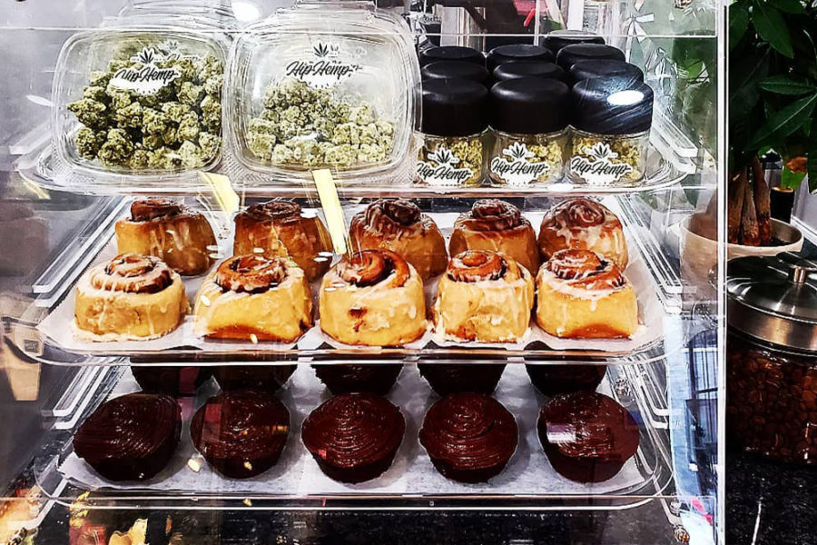 an assortment of infused baked goods and fresh bud from hip hemp cafe in colorado springs