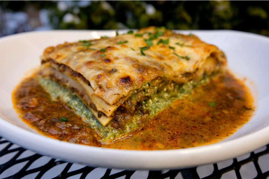 vegetarian lasagna from handlebar in chicago