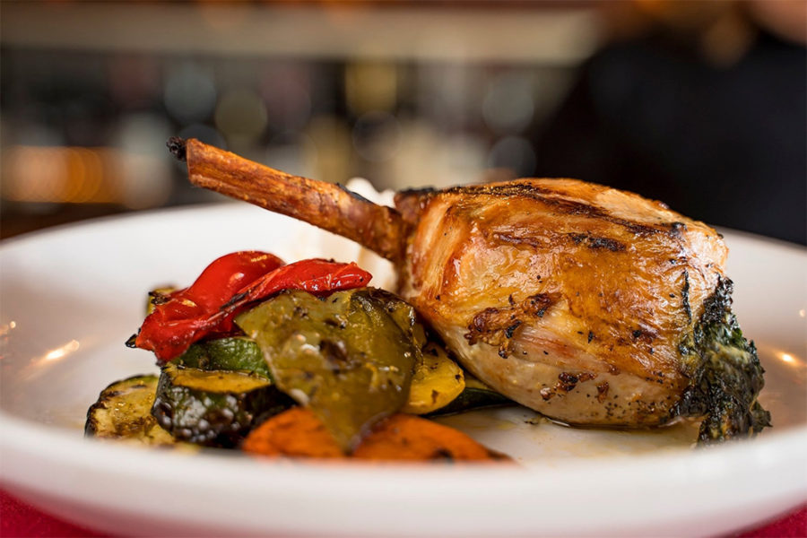 grilled chicken and veggies from spasso italian grill in philly