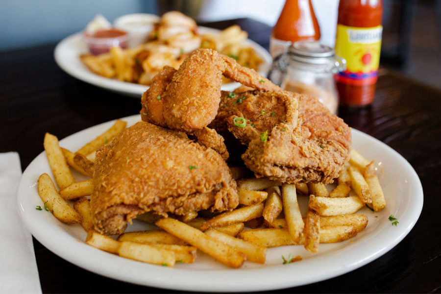 fried chicken and fries from jess's smoking nola in denver