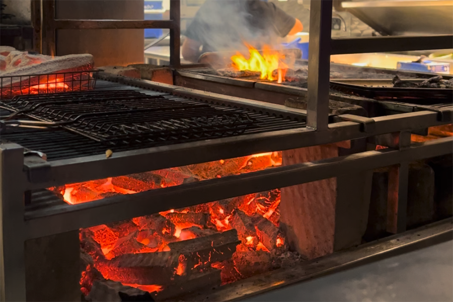 The woodfire grill at LMNO Mexican restaurant in Fishtown, Philadelphia