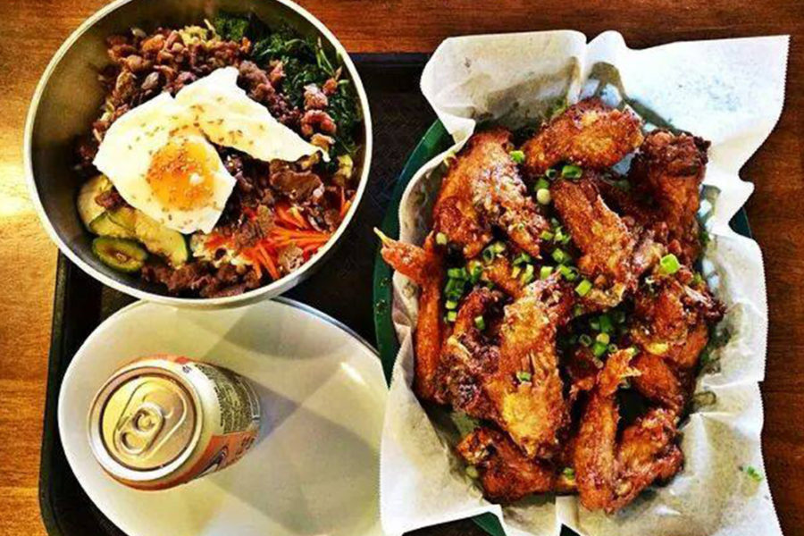protein bowl and chicken wings from crisp in chicago