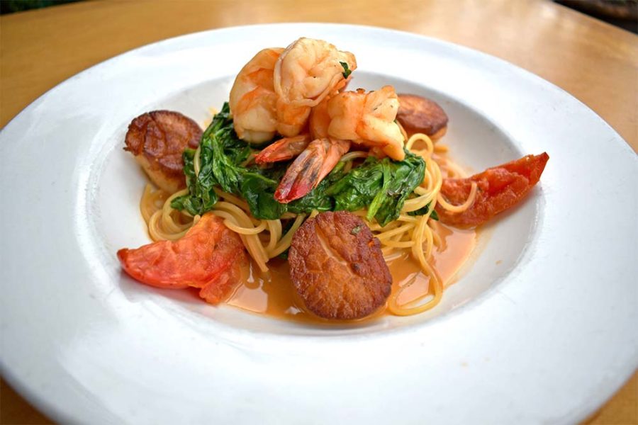 seafood spaghetti from cucina galore in denver