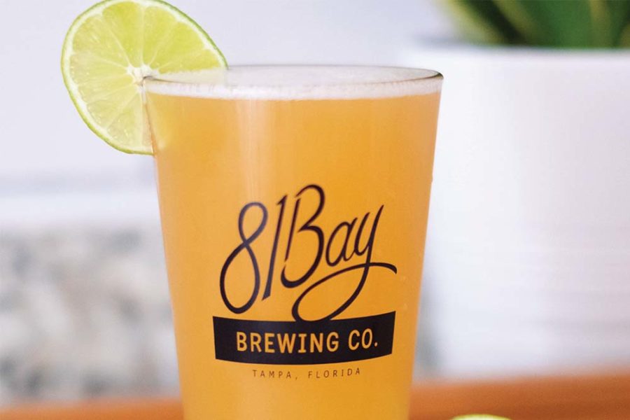 cold glass of beer from 81 bay brewing company in tampa