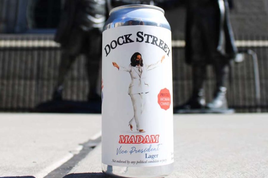 beer can from dock street in philly