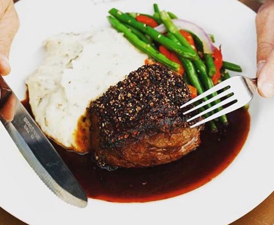filet mignon and mashed potatoes from reata restaurant