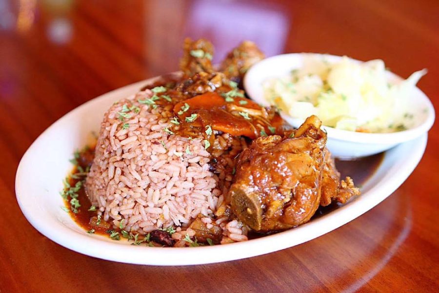 chicken and rice from lorna's carribbean and american grill in miami
