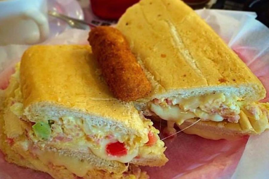 cuban sandwich and mozzarella stick from enriqueta's sandwich shop in miami