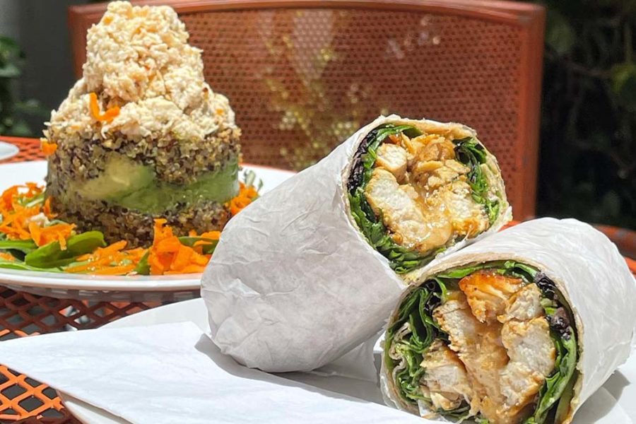 chicken wrap and vegetarian stack from kc healthy cooking in miami
