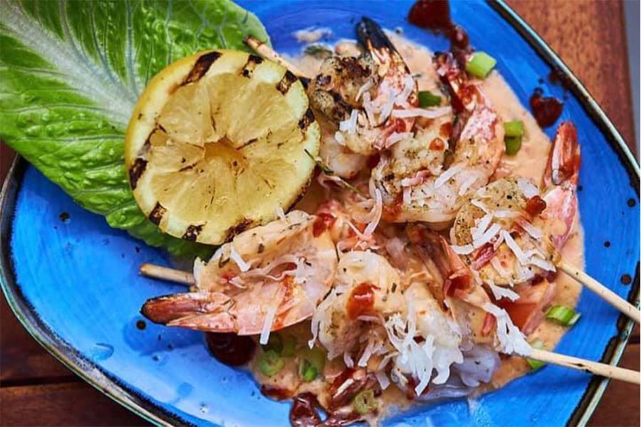 shrimp skewers from dunkunoo jamaican kitchen in miami