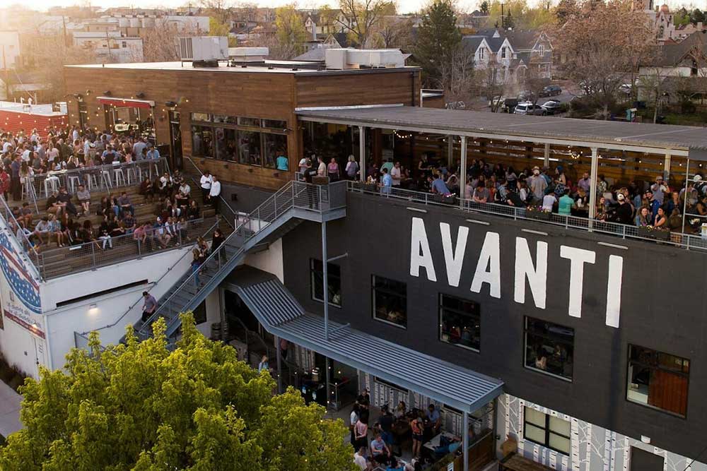exterior of Avanti Food and Beverage in Denver co 