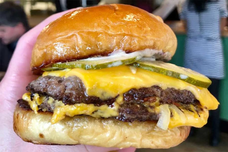 double cheeseburger with pickles from ace no 3 in charlotte