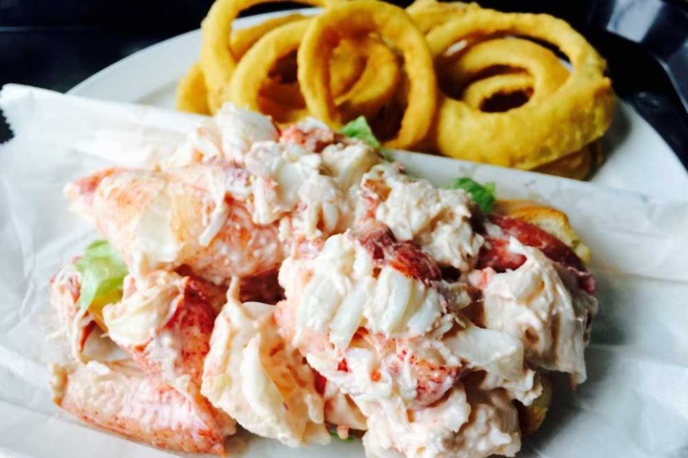 Lobster Roll & Onion Rings from Belle Isle Seafood