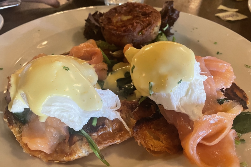 salmon eggs Benedict from cafe monte in Charlotte. nc 