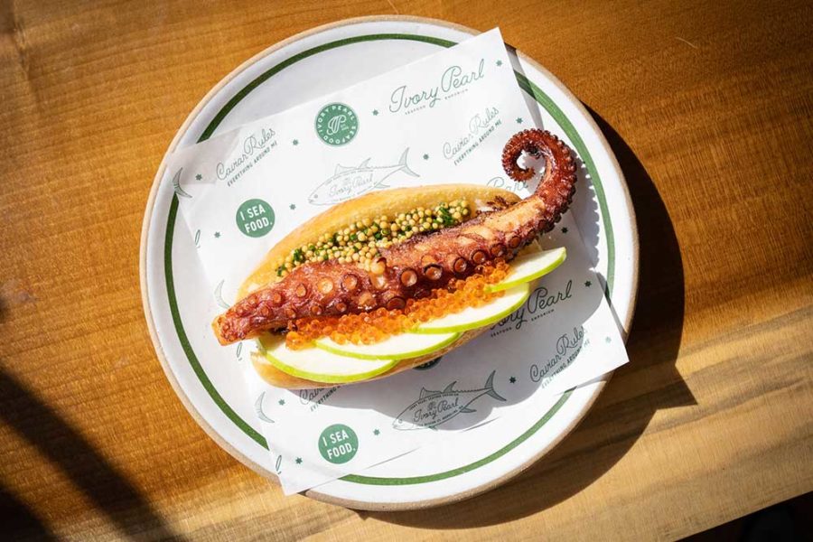 octopus sandwich from Ivory Pearl in Boston