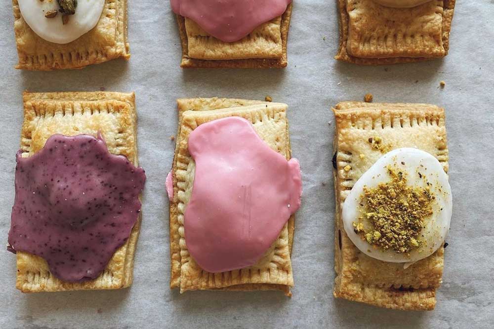 Homemade pop tarts with various toppings