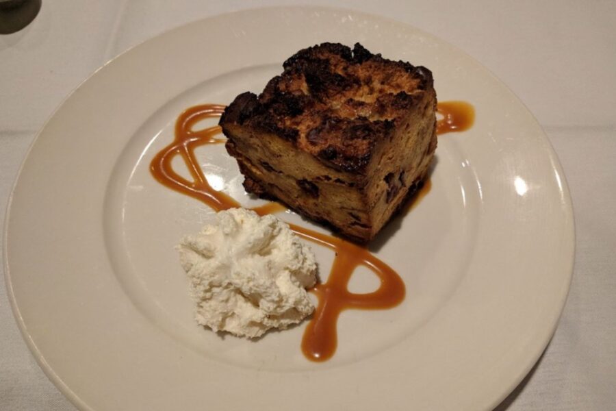 white chocolate cranberry bread pudding from Parker's on Ponce in Boston