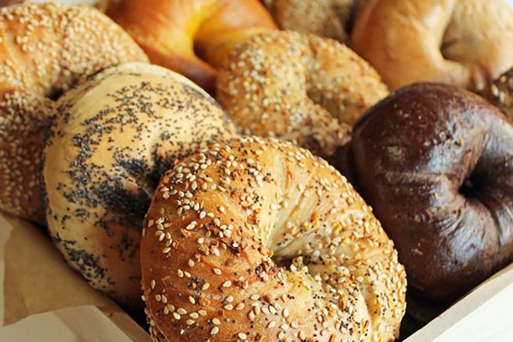 Multiple bagels on varying types