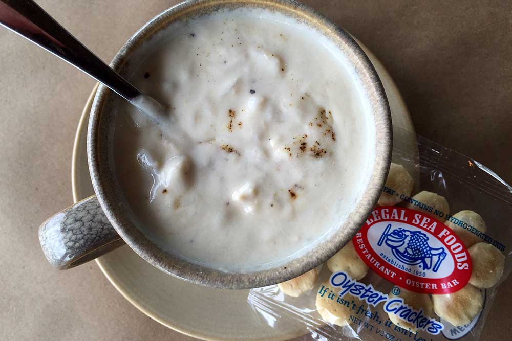 clam chowder from Legal Sea Foods in Boston