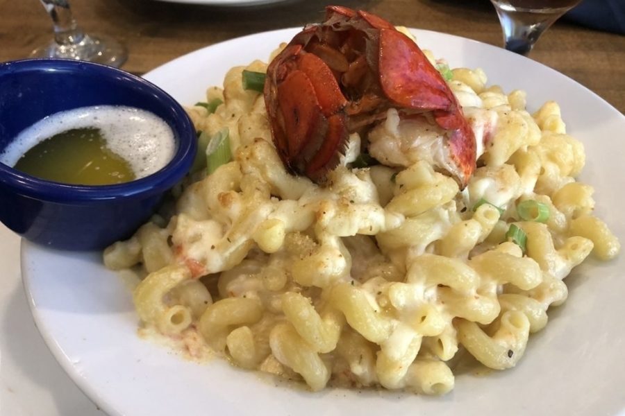 mac and cheese with lobster on top from river's edge in tampa