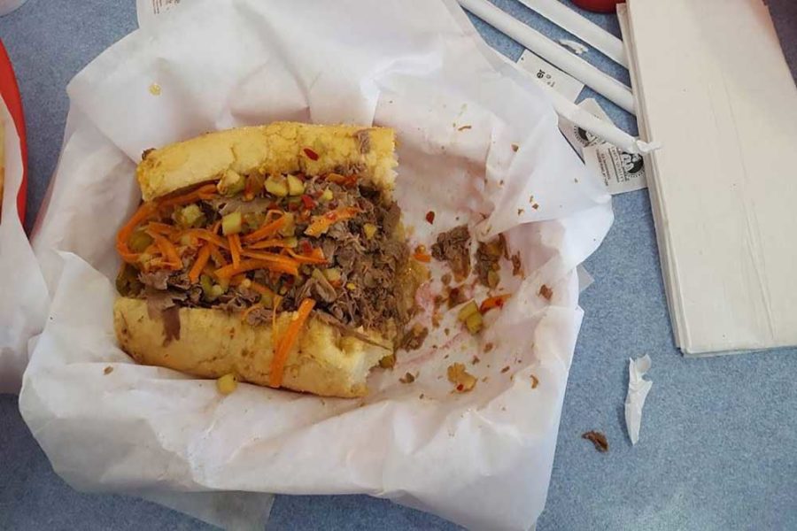 italian beef sandwich from marco's beef and pizza in chicago