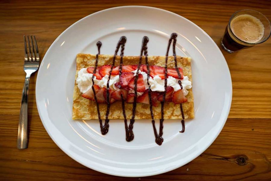 strawberry crepes from whisk crepes cafe in dallas