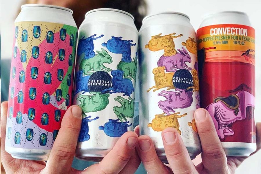 beer cans from celestial beerworks in dallas