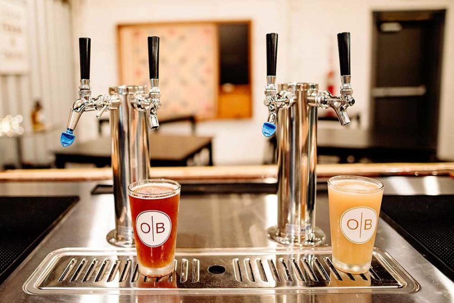 freshly poured beers from outfit brewing in dallas