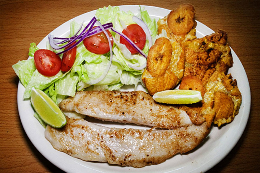 fish with sides from cevisho peruvian and sushi restaurant in miami